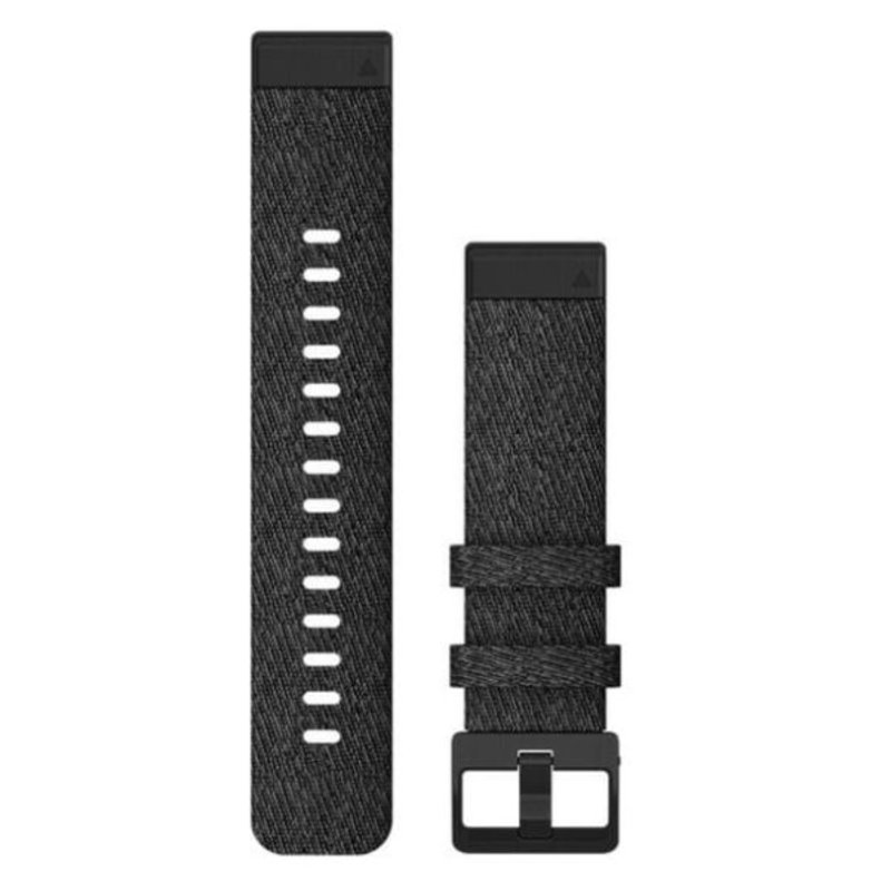 GARMIN QuickFit-Armband, 20mm, Nylon, Schwarz meliert, Teile in Schwarz