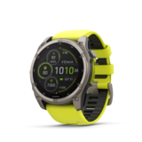 GARMIN fenix 8, 51 mm, SOLAR Sapphire, Graphit/Titanium Titan mit QuickFit-Silikon-Armband 26 mm Amp Yellow/Graphit